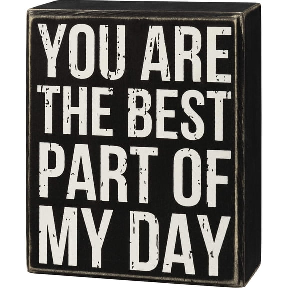 Primitives By Kathy 108909 You Are the Best Part of My Day Box Sign, 5-inch High, Wood