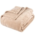 thumbnail image 3 of Trailmaker Plush Fleece Throw Blanket; Cozy 200 GSM for Living Room, Couch, Bedding 80"L x 60"W (Khaki), 3 of 5