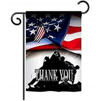 Breeze Decor G161088-BO Thank You Americana Patriotic Impressions Decorative Vertical 13" x 18.5" Double Sided Garden Flag