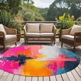 thumbnail image 4 of Round Rugs 5Ft, Pink Orange Blue Round Area Rug Washable Indoor Throw Carpet, Modern Oil Painting Art Soft Non Slip Circle Rug for Cabinet Bathroom Home Decor Aesthetic, 4 of 8