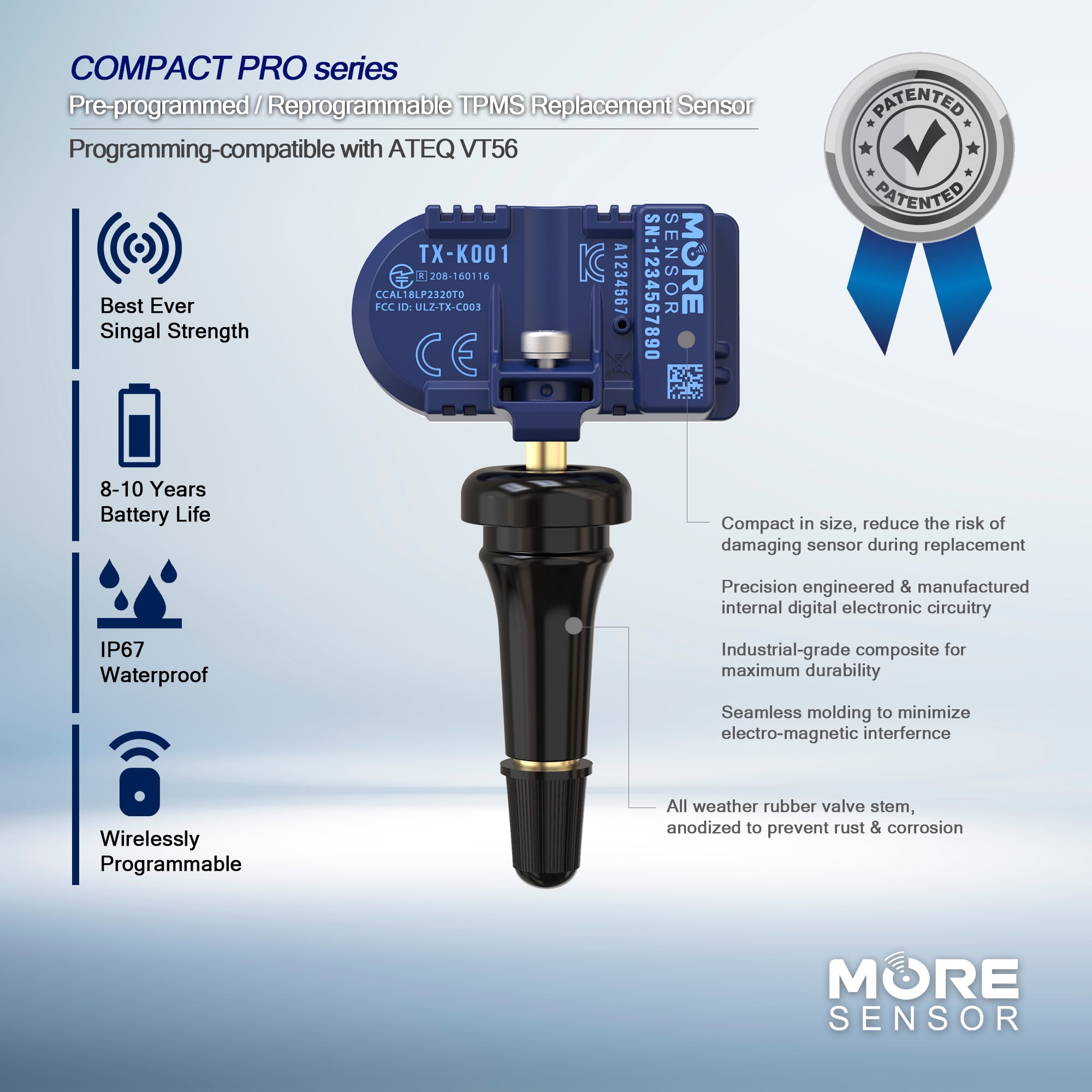Moresensor 315MHz Compact Series TPMS Tire Pressure Sensor | Toyota 86 NX300 Subaru BRZ 28103CA001 | KX-S010L/R-SN-4 (4)