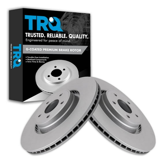 TRQ Front Brake Rotors Set Vented Premium G-Coated Fits Select 2014-2018 Ford Focus 2015-2019 Lincoln MKC