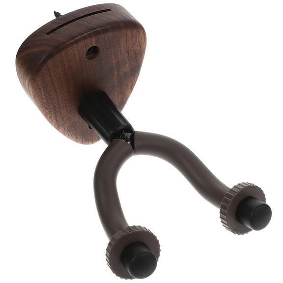 Hemoton  Holder Guitars Black Walnut Hook Wall Mount Hanging Display