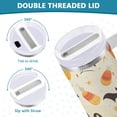 thumbnail image 3 of Yayeee 40oz Stainless Steel Tumbler with Straw and Handle Double-Wall Insulated Travel Water Bottle, Halloween Cute Pumpkins, 3 of 8