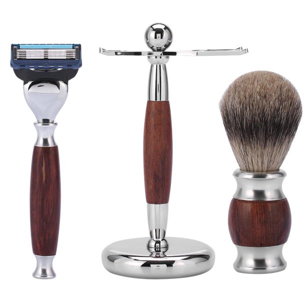 Mgaxyff Shaving Kit,Mens Class Shaving Kit Wood Brush & Safety Razor