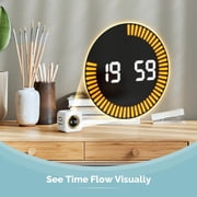 KADAMS Pomodoro Visual Timer Cube, 5,10,25,50 Minute Countdown Timer, Pomodoro Timer with Mute & Ring Alert For Productivity, Home, Kitchen, School, Office & Focus,ADHD gifts, White