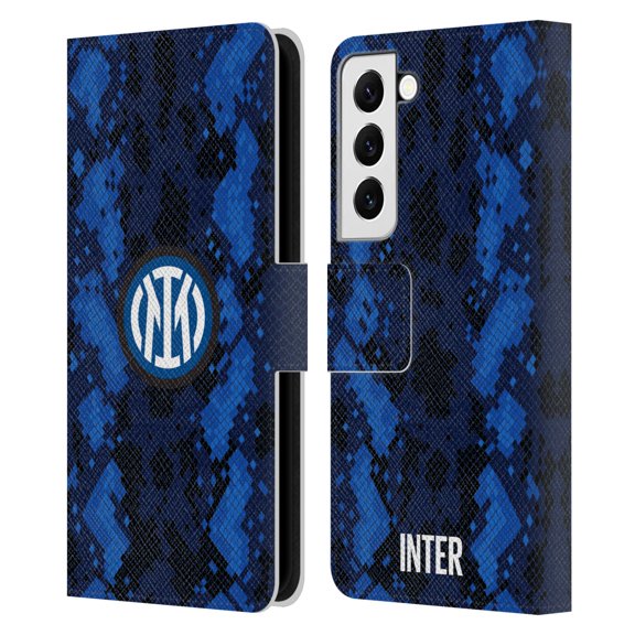 Head Case Designs Officially Licensed Inter Milan 2021/22 Crest Kit Home Leather Book Wallet Case Cover Compatible with Samsung Galaxy S22 5G