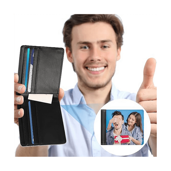 4PCS Sublimation Wallet Blank for Men Pu Heat Transfer DIY Bank Card Holder Bifold Wallet for Back School Gifts