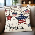 thumbnail image 5 of RuWeoMaa 4th of July Pillow Covers 18X18, Patriotic Blue Star Red Striped Fourth July Print Decorative Throw Pillowcases Outdoor Memorial Day Independence Cushion Cases Couch Sofa Bed Decor, 5 of 6