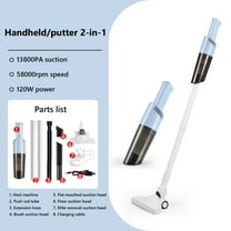 Ranliy 2-In-1 Lightweight Stick Vacuum, Handheld Cordless Vacuum Cleaner, Rechargeable Battery, Portable Handheld Vacuum for Hard Floor Carpet Pet Hair