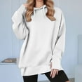thumbnail image 2 of MXUIKV Sweatshirts Hoodies for Women Drawstring Loose Fitted Long Sweatshirts Activewear Homewear Casual Shirts Solid Color, 2 of 8