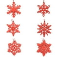 thumbnail image 2 of 6Pcs White Red Wooden Snowflakes Christmas Pendant Ornaments For Tree Hanging, 2 of 6