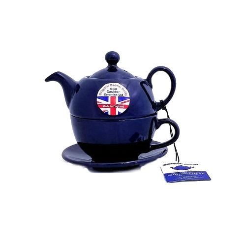 Cauldon Ceramics Brown Betty Tea for One in Cobalt Blue