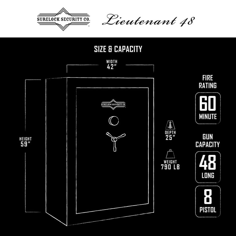 Lieutenant 48-Gun Safe, Black Lieutenant 48-Gun Safe, Black