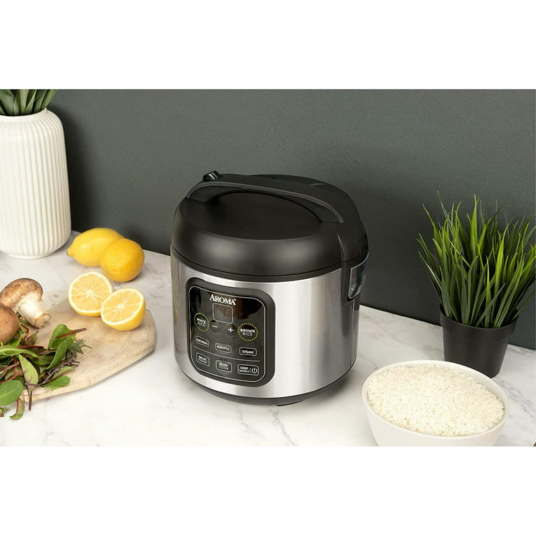 Aroma Housewares ARC-994SB 2O2O model Rice & Grain Cooker Slow Cook, Steam,  Oatmeal, Risotto, 8-cup cooked/4-cup uncooked/2Qt, Stainless Steel 
