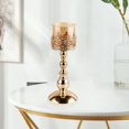 thumbnail image 3 of Candelabro de cristal dorado para comedor, sala de estar, de M 13x13x33cm Sunnimix candelabro de cristal, 3 of 7