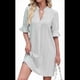 thumbnail image 3 of Vestido Recto Casual con Cuello en V Gris L, 3 of 10
