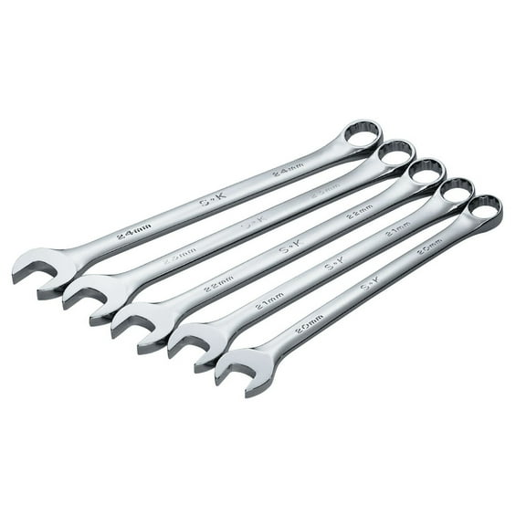Wrench Set Combination 5 Piece Metric Long Hi Polish