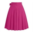 thumbnail image 4 of Long Skirts for Women Trendy Vintage Flare Skirt Midi Length Casual Soft High Waisted Bow A Line Summer Skirts Hot Pink Xl, 4 of 6