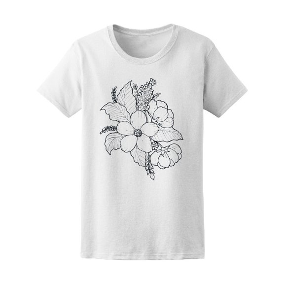 Flower Leaves Sketch Tee Women's -Image by Shutterstock