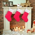thumbnail image 3 of SKYSONIC 1PCS Plain Rose Red Solid Color Christmas Stockings Family Holiday Party Personalized Gift Christmas Decorations Mantel Decor 12 x18 Inch, 3 of 7
