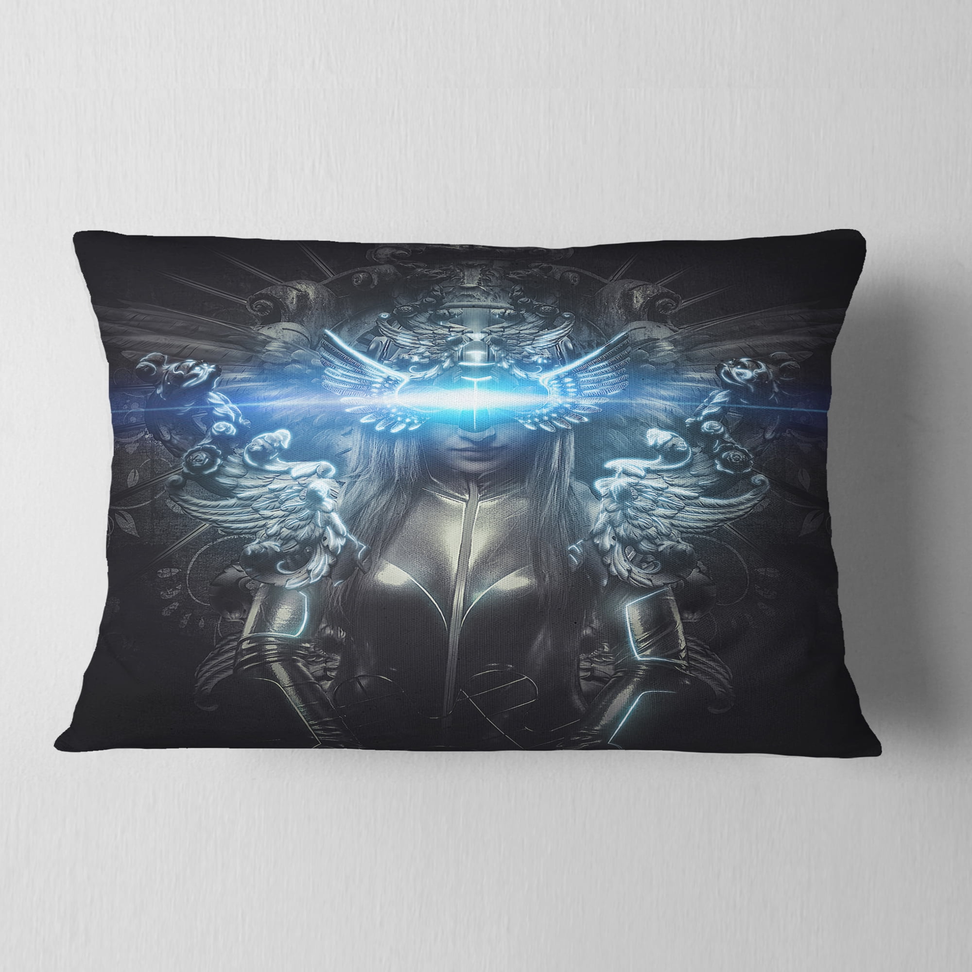 Designart Woman Suit with Relief - Abstract Throw Pillow - 12x20