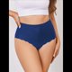 thumbnail image 5 of Bragas Invisibles de Cintura Alta para Mujer, Sin Etiqueta, con Borde Ondulado y Cobertura Total. Azul Oscuro M, 5 of 10