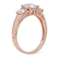 thumbnail image 2 of 1.5 ct Round Cut White Sapphire 3 Stone 18K Rose Gold Womens Engagement Ring, 2 of 6