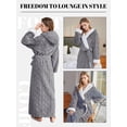 thumbnail image 3 of Robes for Women, PUTUO Hooded Womens Robes, Plush Soft Fluffy Long Robe, Comfy Spa Nightgown Housecoat with Side Pocket, Winter Warm Sleepwear Gift for Women, 3 of 6