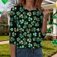 thumbnail image 6 of Yammkia St Patty's Day Shirt Women 3/4 Sleeve St Patricks Day Shirt Women 3/4 Sleeve Saint Patricks Day T-Shirt Lucky Irish Shamrock Graphic Tee Tops(Black,M), 6 of 8
