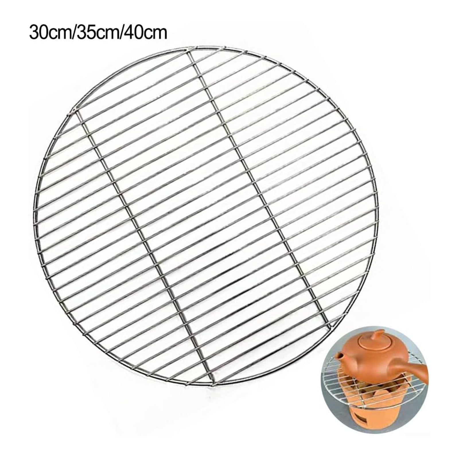 Grille Barbecue Inox 35cm Grille Rond Acier Inoxydable 201 - 35 Cm, Pour Four, BBQ Et Refroidissement Accessoire Cuisine