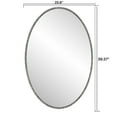 thumbnail image 4 of 25'' x 39''  Oval Wall Mirror for Bathroom, Retro Vanity Mirror with  Tempered Glass and Iron Frame, Makeup Mirror with Hooks for Living Room, Bedroom and Entryway, Silver, 4 of 9