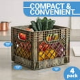 thumbnail image 2 of MIRAMAR Milk Crate, Stackable Plastic Storage Bin with Handles, 16 Qt, Camo, 4 Pack, 2 of 5