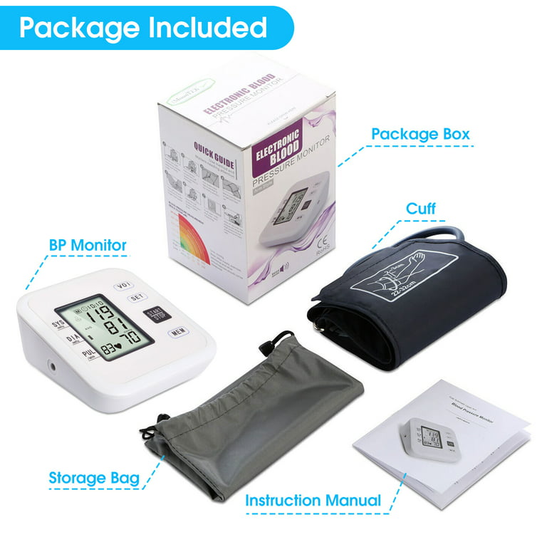 GreaterGoods All-in-One Smart Blood Pressure Monitor Pack, Upper Arm Cuff,  Cordless, Wireless, Rechargeable, Automatic and Bluetooth