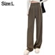thumbnail image 2 of Pantalones de vestir de corte acampanado de gabardina con corte curvo para mujer, 2 of 5
