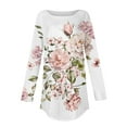 thumbnail image 4 of Tittly T Shirts for Women Tshirts Shirts Womens Blouses Casual Fall Tshirts Shirts Long Sleeve Cute Tops Floral Tunics Tops Crew Neck Sweatshirts Womens T Shirts Gym Clothes for Woman White S, 4 of 5