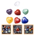 thumbnail image 2 of 7 piedras de cristal de chakra de colores con forma de corazón para Reiki, 2 of 7