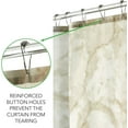 thumbnail image 4 of Fabric Shower Curtain, 72" x 72", Machine Washable, Quality Reinforced Buttonholes for Bathroom, Guest Bath, Stalls, Tubs, Carrara Marble Design - Beige, 4 of 6