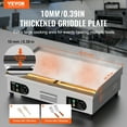 thumbnail image 2 of VEVOR Plancha electrica comercial, parrilla superior plana de 2800 W, temperatura ajustable de 122 ℉-572 ℉, parrilla de acero inoxidable de 28,74 x 15,75 x 0,39 pulgadas con 2 palas y 2 cepillos, 2 of 9