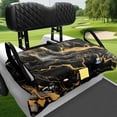 thumbnail image 4 of Uourmeti Golf Cart Seat Covers Easy to Install Warp Knitted Terry Cloth, Compatible with Summer Club Car Golf Cart, for 2-Seat Golf Carts EZGO TXT RXV, Black Marble, 4 of 8