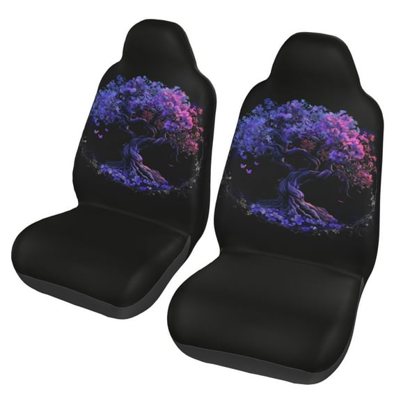 KAKALAD Purple Tree Of Life Car Accessories Seat Covers Set Vehicle Seat Covers Universal Front Seats Protector 2 Pcs