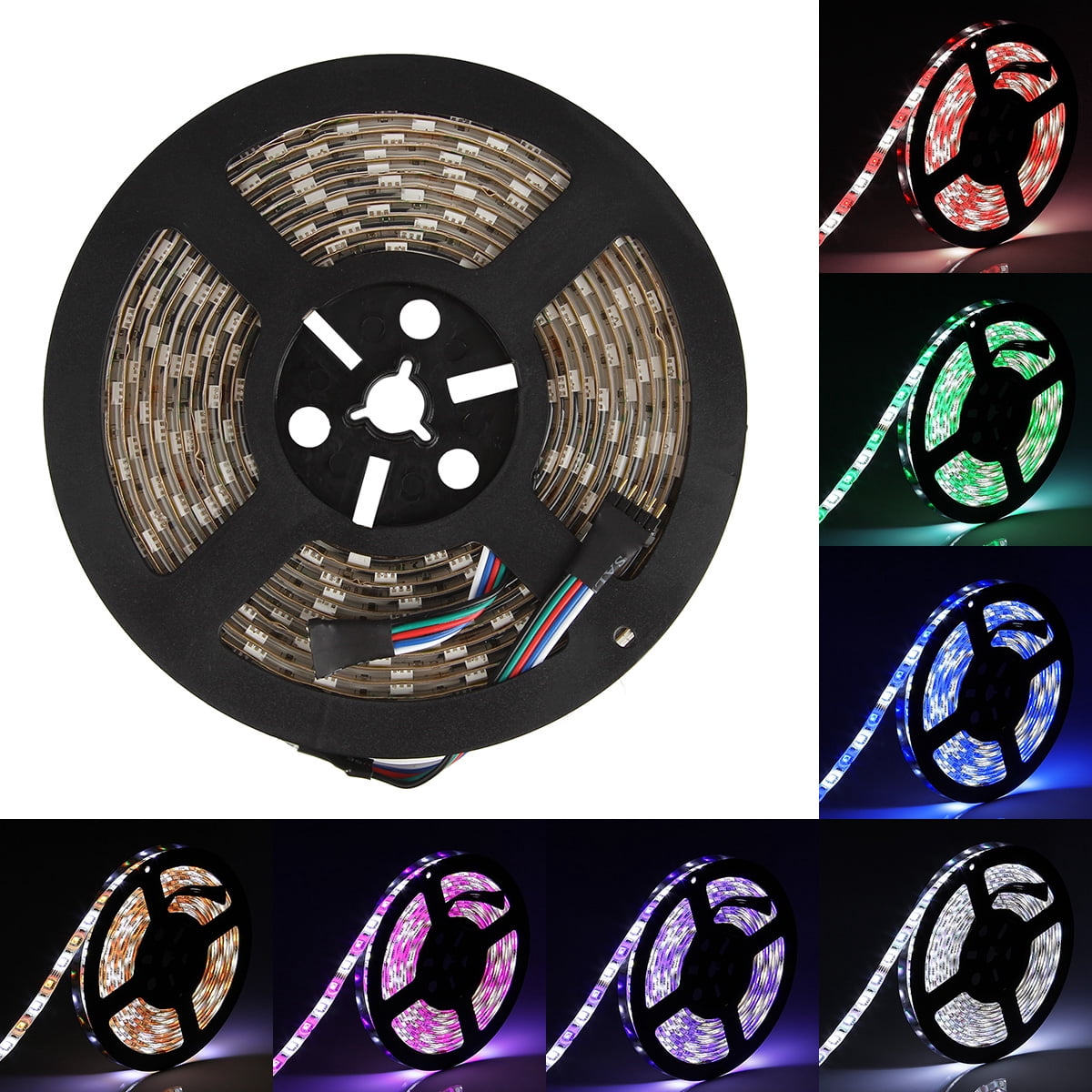SUPERNIGHT RGBW 5M 300LEDs 5050 SMD Flexible LED Strip Light IP65-Waterproof + 40Keys IR Remote + DC 12V Power Supply