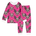 thumbnail image 4 of Weebloom Halloween Kids Pajamas Toddler Girls Cute Bat Boys Pajama Set Long Sleeve Sleepwear Nightwear Pjs Loungewear Pink 4Y, 4 of 4