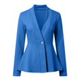 thumbnail image 4 of HXWCHs Textured Jacquard Shawl Collar Denim Jacket Button Front Long Sleeve Casual Outerwear Coat for Women XXL Blue, 4 of 4