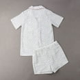 thumbnail image 5 of Womens 2 Piece Pajamas Set Short Sleeve Sleepwear Button-Down Shirt and Shorts Set, 5 of 6