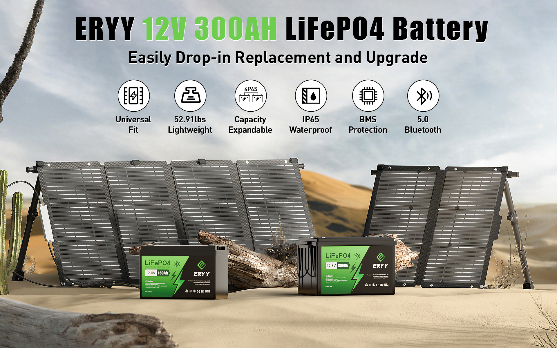 ERYY Deep Cycles Rechargeable 12V Automotive Batteries Group Size 35, Top Post for RV
