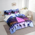thumbnail image 3 of Castle Fairy 7-Piece Full Bedding Set: Roller Skating Christmas Tree Happy New Year Luxury Bedroom Decor, 3 of 8