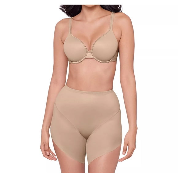 Miraclesuit Womens At Waist Slanted Hem Shaping Shorts 2447, Warm Beige, Small,