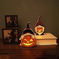 thumbnail image 5 of Muñeca sin rostro de Halloween con luz LED Decorativa ornamental Calabaza pintada a mano Decoración de Halloween Configuración de fiesta Muñeca de gnomo de Halloween de madera Ornam, 5 of 5