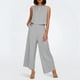 thumbnail image 2 of Conjunto de dos piezas de lino para mujer, camiseta sin mangas y pantalones anchos de cintura alta, conjuntos de verano, tallas M-XXXL., 2 of 6